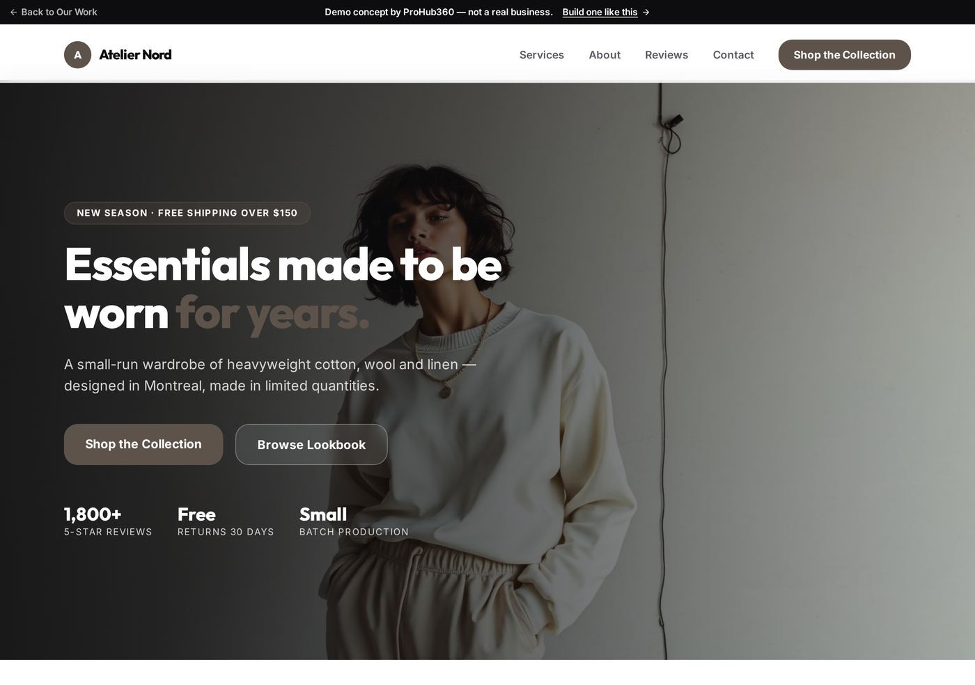 Atelier Nord — Fashion Store desktop layout screenshot