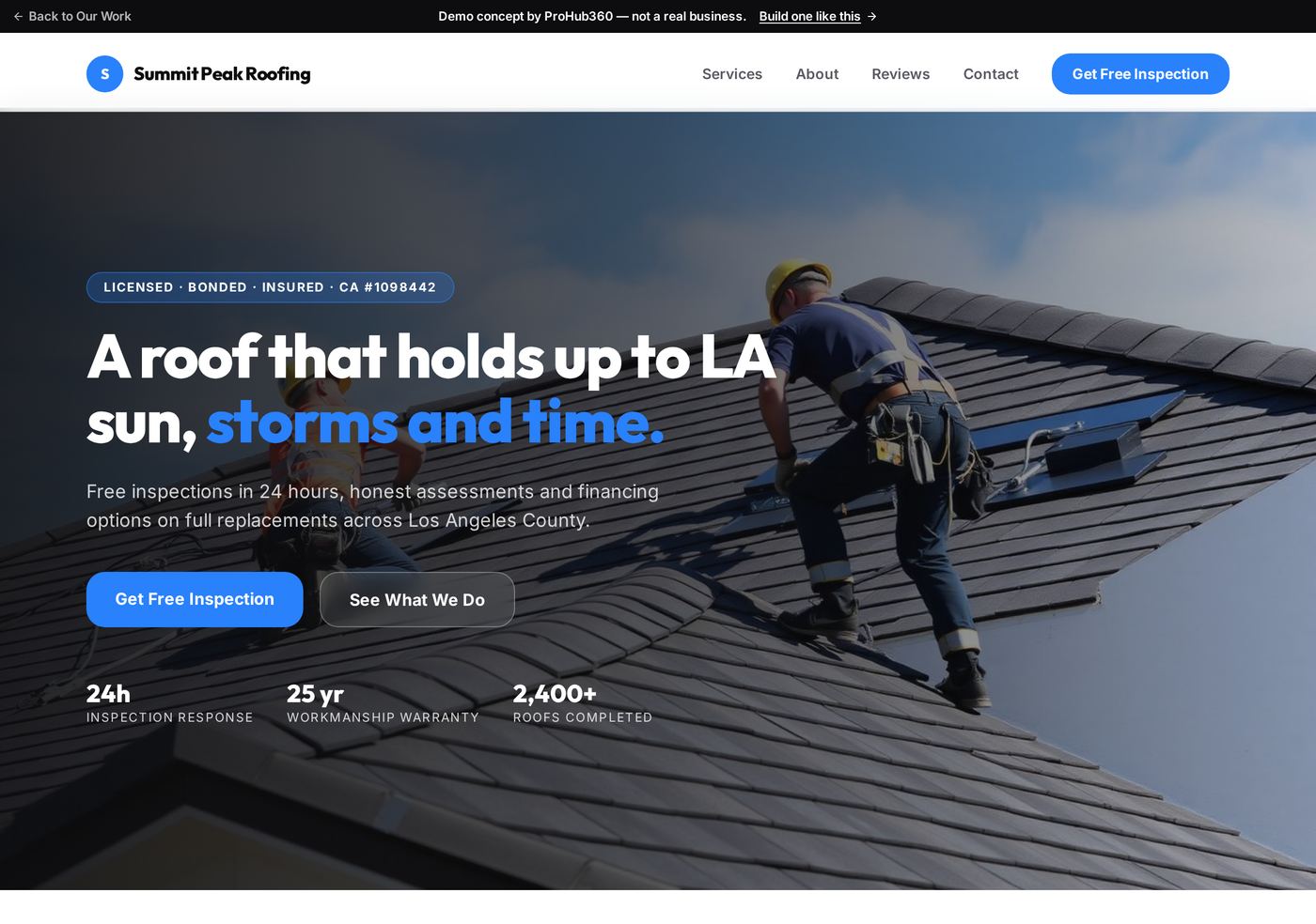 Summit Peak Roofing desktop layout screenshot
